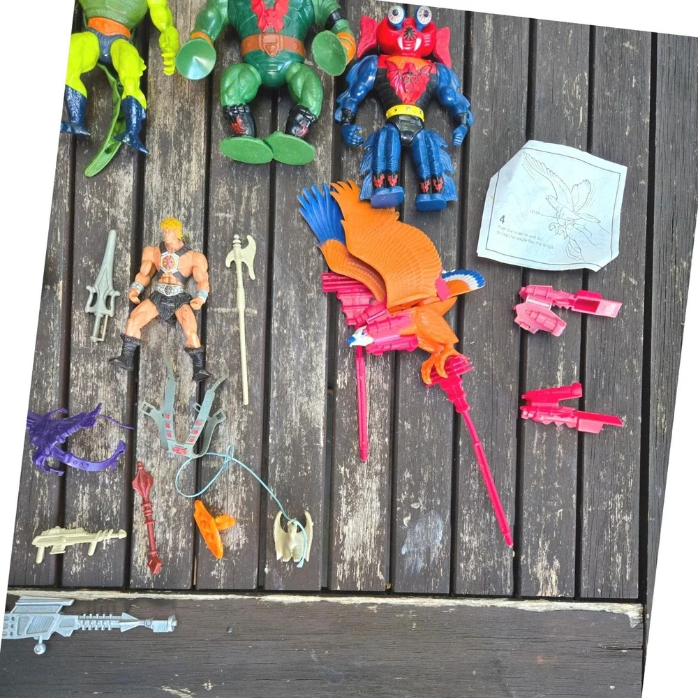 Vintage He-Man MOTU Action Figure Lot Battle Cat Zoar Orko Accessories 80s